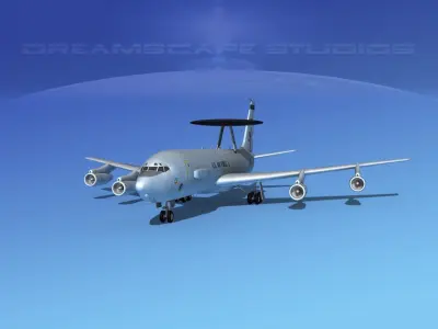 Boeing E-3C Sentry AK USAF 3D model