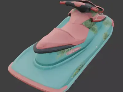 Stylized Tropical Jet Ski  Model Low-poly 3D model