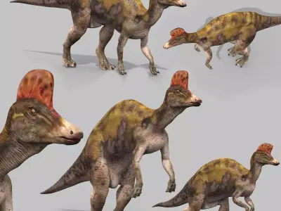 Real Animated Corythosaurus HD 3D model