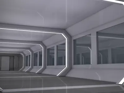  Sci Fi corridor 3D model buy