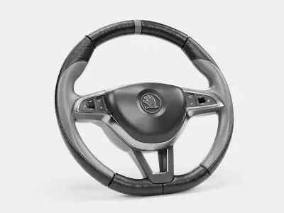 Black Cover Steering Wheel 3D model