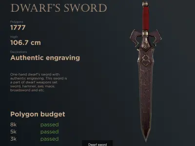 Dwarf weapons set 3D Model Collection