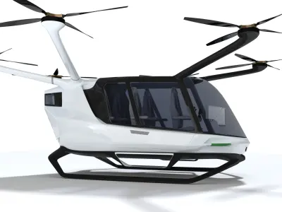 Hydrogen powered Air Taxi Alaka Skai with Interior 3D model
