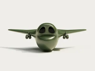 Cartoon Bomber Airplane Low-poly 3D model