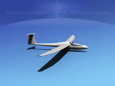 Venture Sailplane Low-poly 3D model