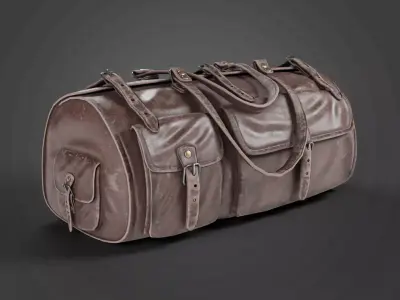 Leather Duffle Bag Low-poly 3D model