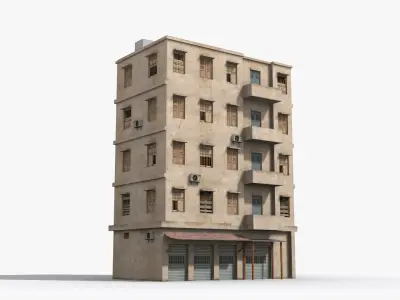 Arab Middle East Building x9 Low-poly 3D model