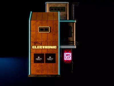 SCIFI CYBERPUNK FUTURISTIC NEON BUILDING 05 Low-poly 3D model