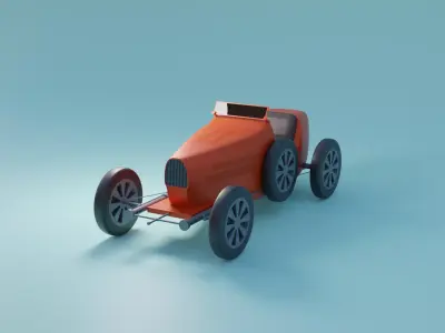 race car Low-poly 3D model