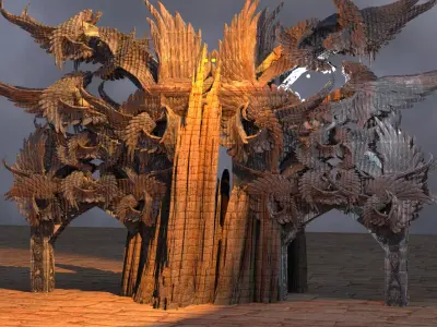 Elven temple Castle pyramid 2 3D model