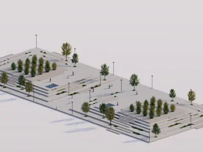 public park-Private Park Landscape Urban 3D model