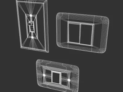  Three Light Switch Models, White 