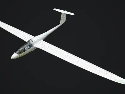 Alisport - Silent 2 electro - sailplane - glider - Game - Low-poly 3D model