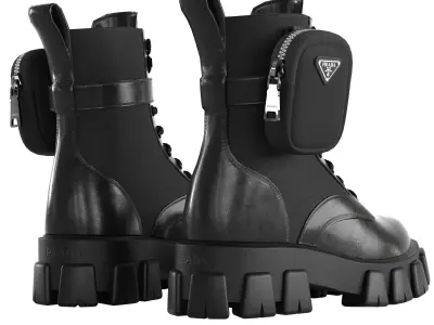 PRADA MONOLITH COMBAT BOOTS Low-poly 3D model