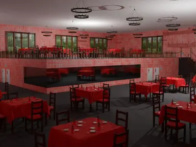 Restaurant Low-poly 3D model