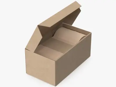 Wooden Spoons in a Box Mockup 3D model