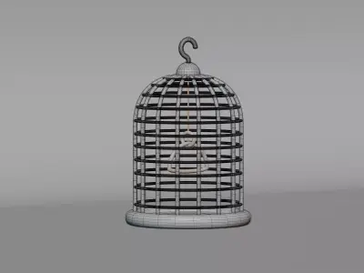 Bird Cage Low-poly 3D model