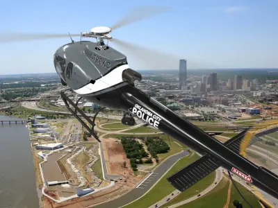 AS-350 Oklahoma City Police Animated Low-poly 3D model