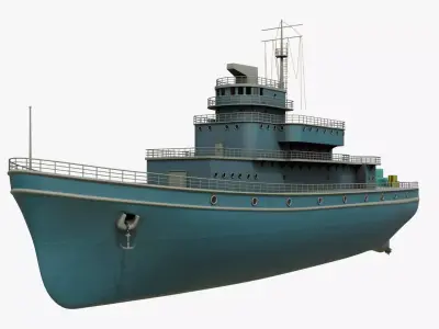 Historical Fleet Oilers and Replenishment Ship Low-poly 3D model