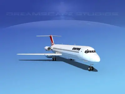 Douglas DC-9-50 Qantas 3D model