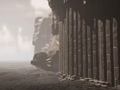 Sharurs Lost Monastery Ruins Unreal Engine Low-poly 3D model