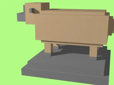VOXEL SHEEP - MODEL 2 Low-poly 3D model