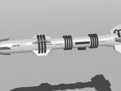 Missle rocket launcher Low-poly 3D model