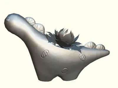 Cute Dinosaur Plant Planter Pot LP Low-poly 3D model