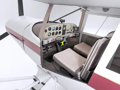 Maule light aircraft with interior 3D model