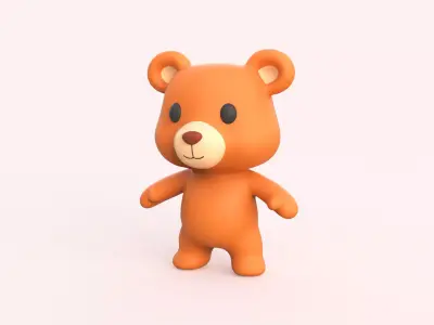 Little animal baby - Bear cute - Character001 Low-poly 3D model