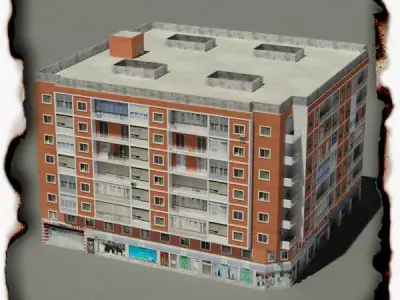 Building apartment Low-poly 3D model