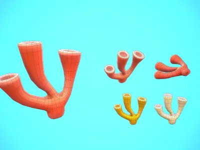 CORAL 01 CARTOON STYLIZED Low-poly 3D model