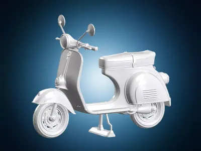 Retro Scooter Vespa Style 3D Print Model 3D print model