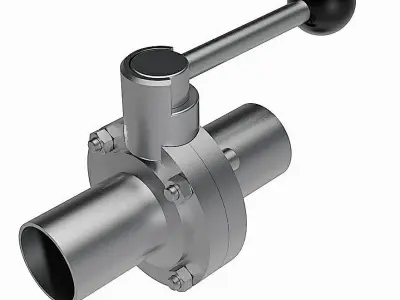 Manual Butterfly Valves - ASME-BPE Welding Ends - 3D model