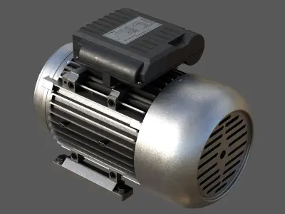Single Phase Electric Motor 3D model