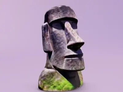Easter island statue 3D model