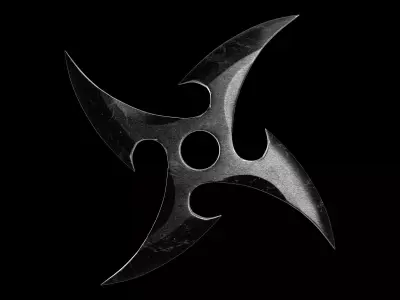 Shuriken Blades Weapon pack PBR textured 3D model