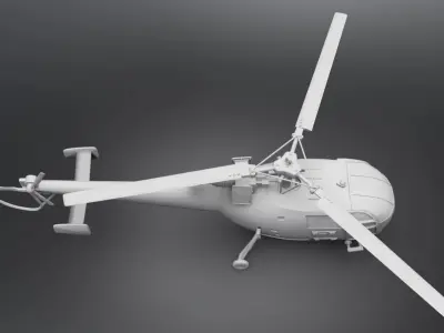 Aerospatiale Alouette III Scale Model 3D print model