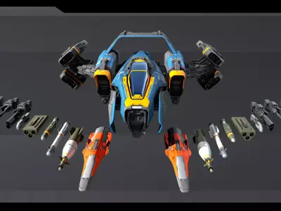 SF Fighter - Plug and Fly Low-poly 3D model