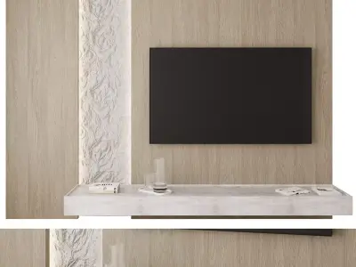  TV wall panel 004 Free 3D model