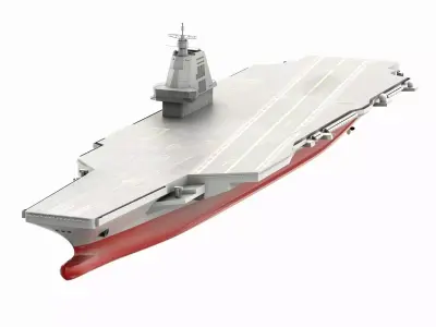 Type 003 Fujian Aircraft Carrier Low-poly 3D model