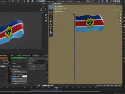 Animated Cyprus Flags 3D model