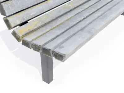 Wooden Bench Weathered 2 Free low-poly 3D model