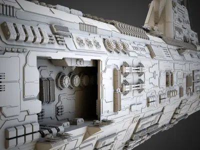 Carrier Spaceship - Saratoga class 3D model