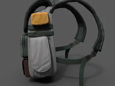 Human Backpack scifi military  Low-poly 3D model