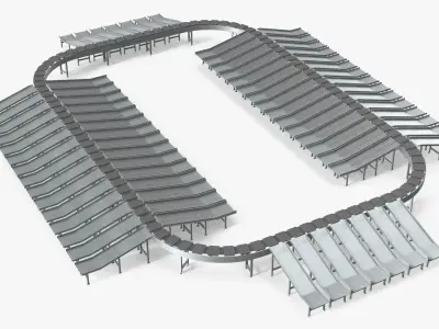 Modular Crossbelt Sortation System 3D model