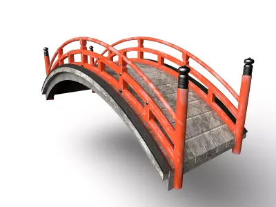 Japanese Bridge Low-poly 3D model