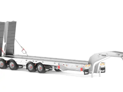 Drake 4x4 Low Loader Trailer Heavy-Duty Haulage 3D model