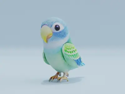 Parrot Parakeet Cute Low-poly 3D model