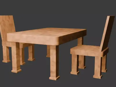 Furniture Set Low-poly 3D model buy